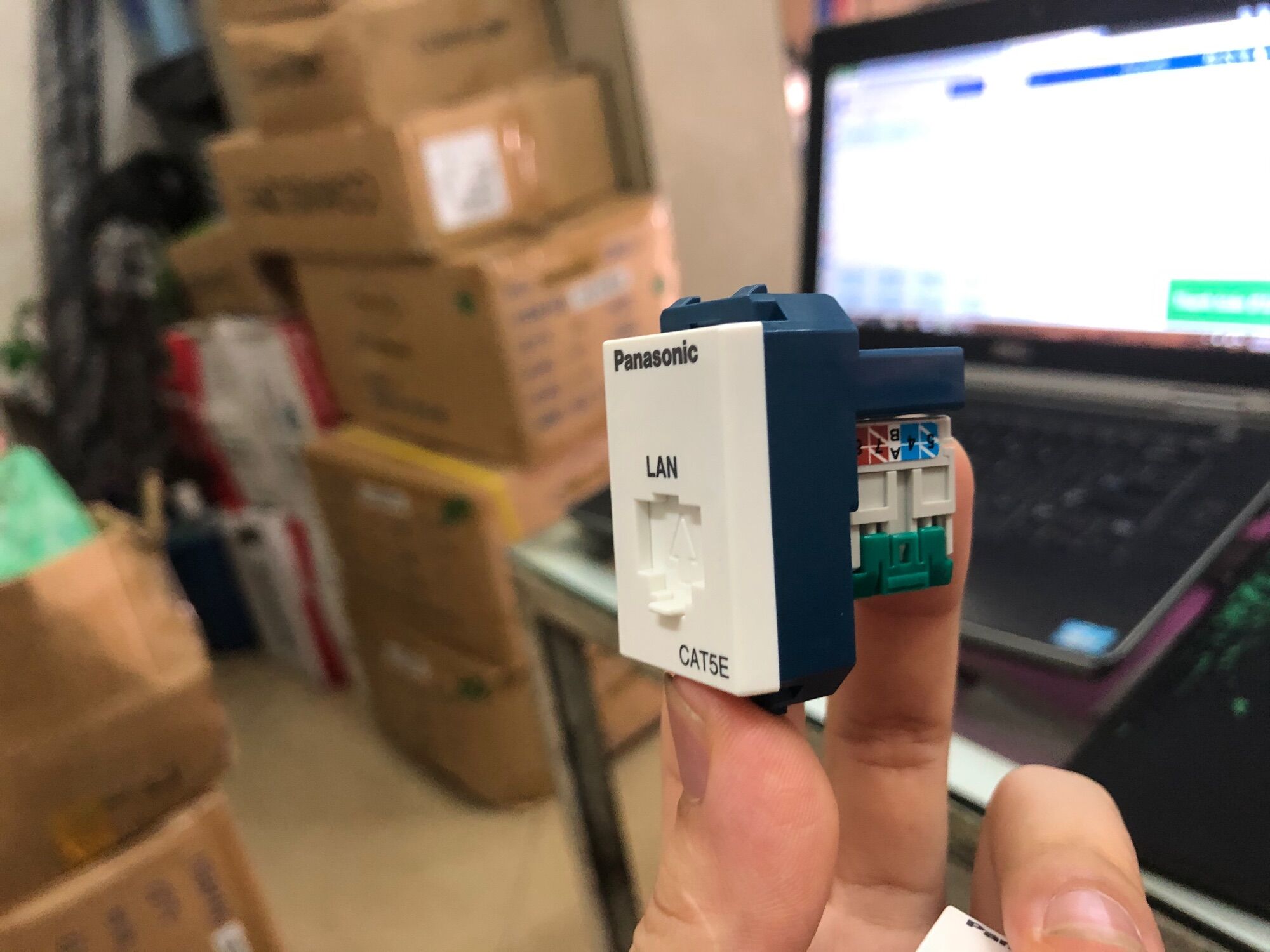 Ổ cắm mạng cat5e Panasonic WEV2488SW