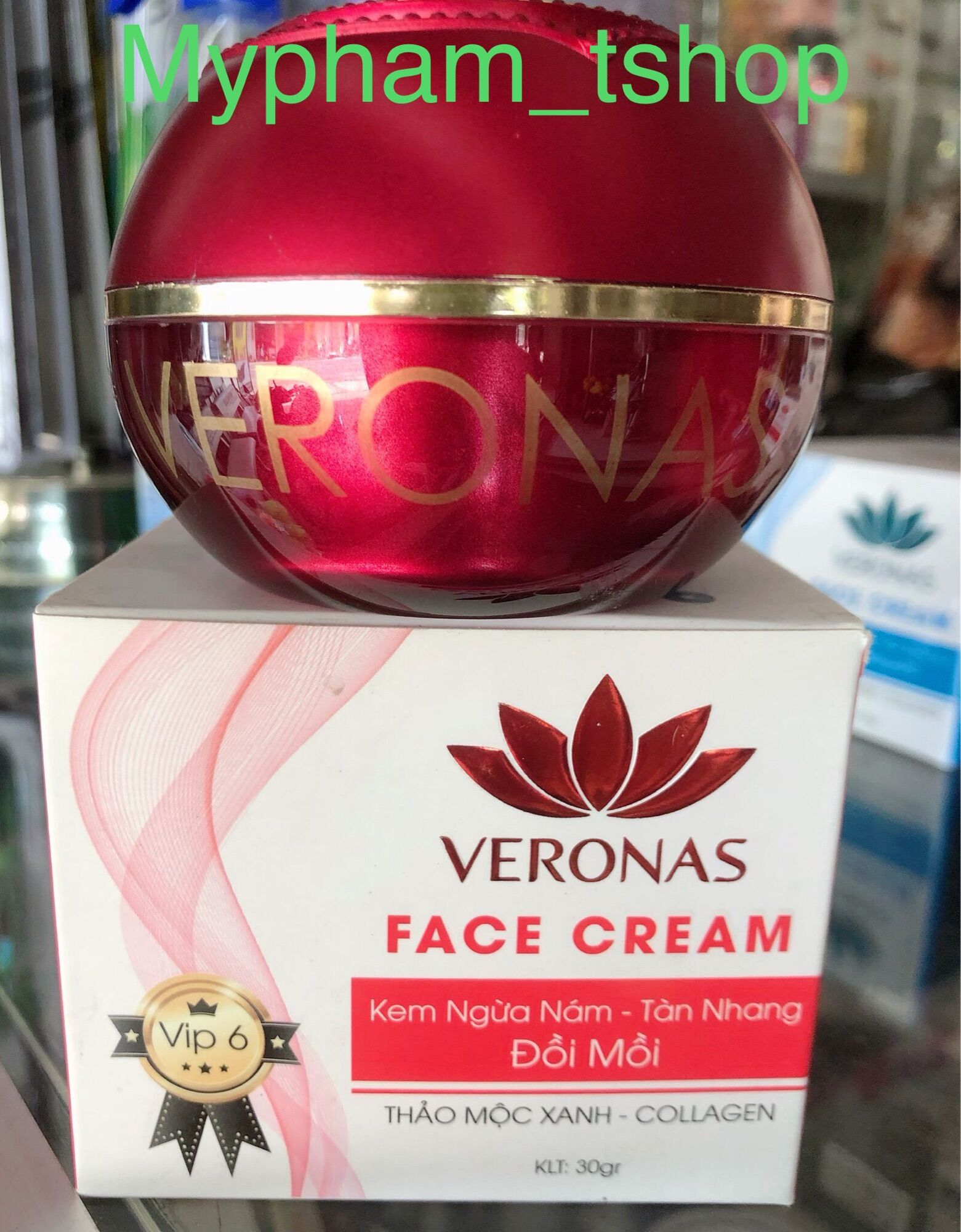 Kem Face Veronas Nám Tàn Nhang Đồi Mồi Thảo Mộc Xanh Collagen ,30gram