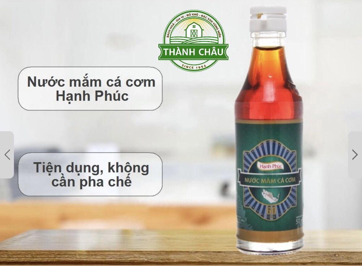 (Đặc sản) 10 chai Nước mắm Hạnh Phúc 60 Độ Đạm chai 50ml