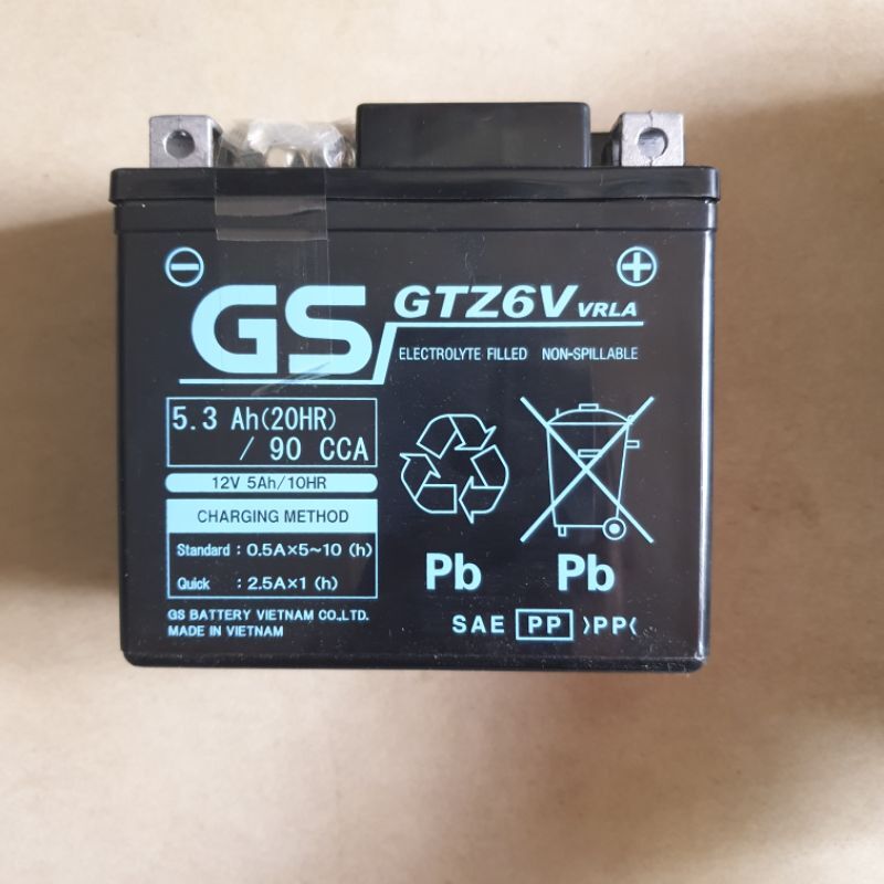 Bình Ắc Quy Khô GS GTZ6V 12V - 5Ah