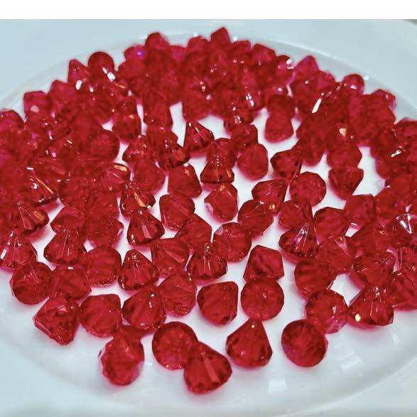 100g hạt pha lê nhựa hình kim cương 10-12mm