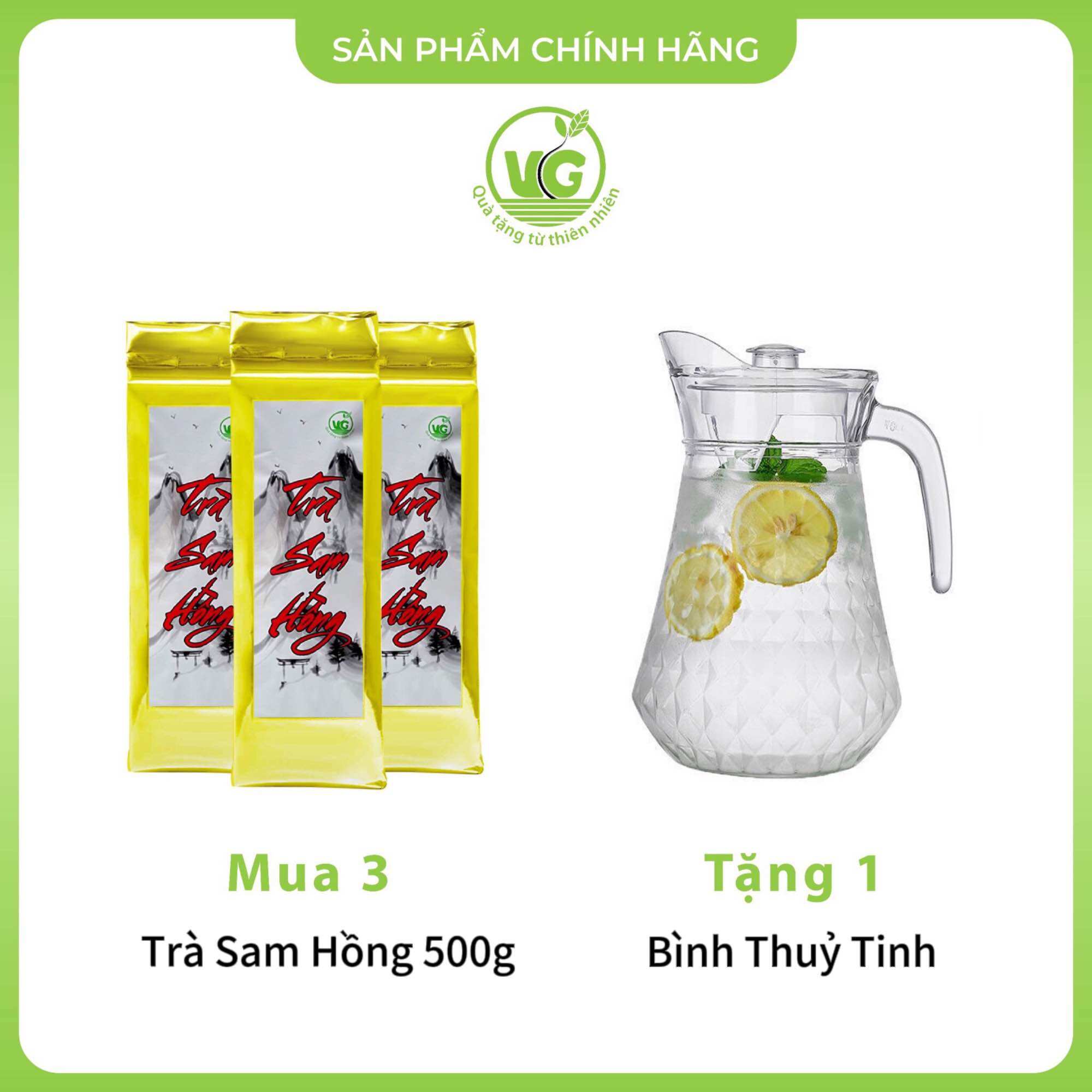 Trà Sam Hồng ( Combo 3 + Bình) Giúp Ngủ Ngon- Mát Gan- Giảm Mỡ Máu