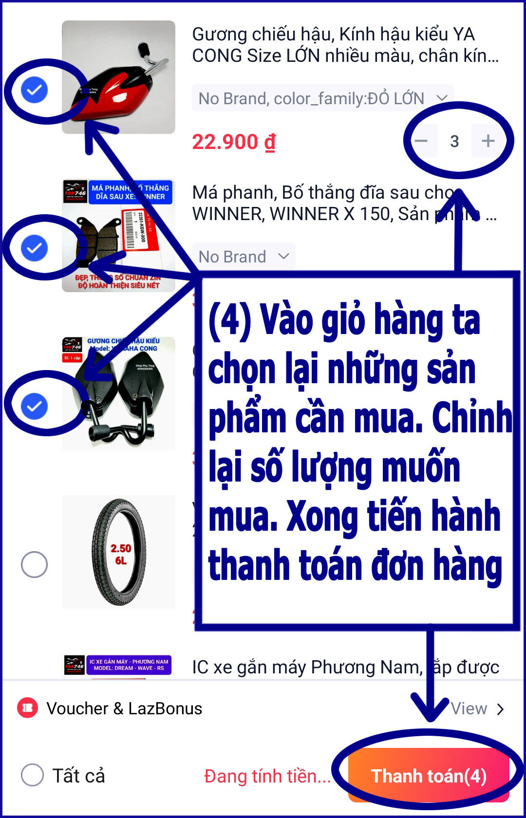 Mobin lửa 6 Tép PN, Cuộn lửa cho các dòng xe số Trung Quốc như Wave Dream Future  RS