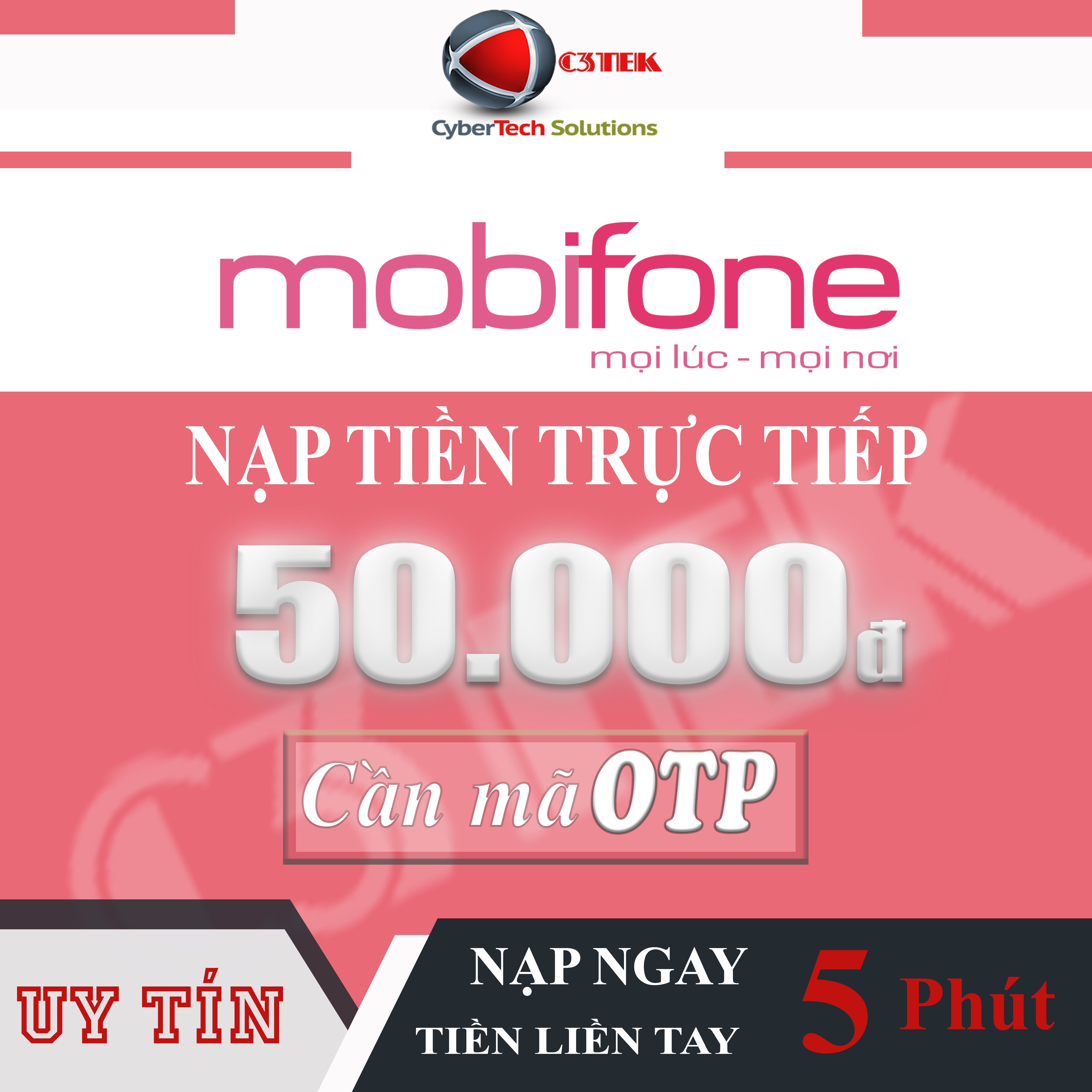 [CẦN OTP] MOBIFONE 50K - Nạp trực tiếp cần cung cấp OTP