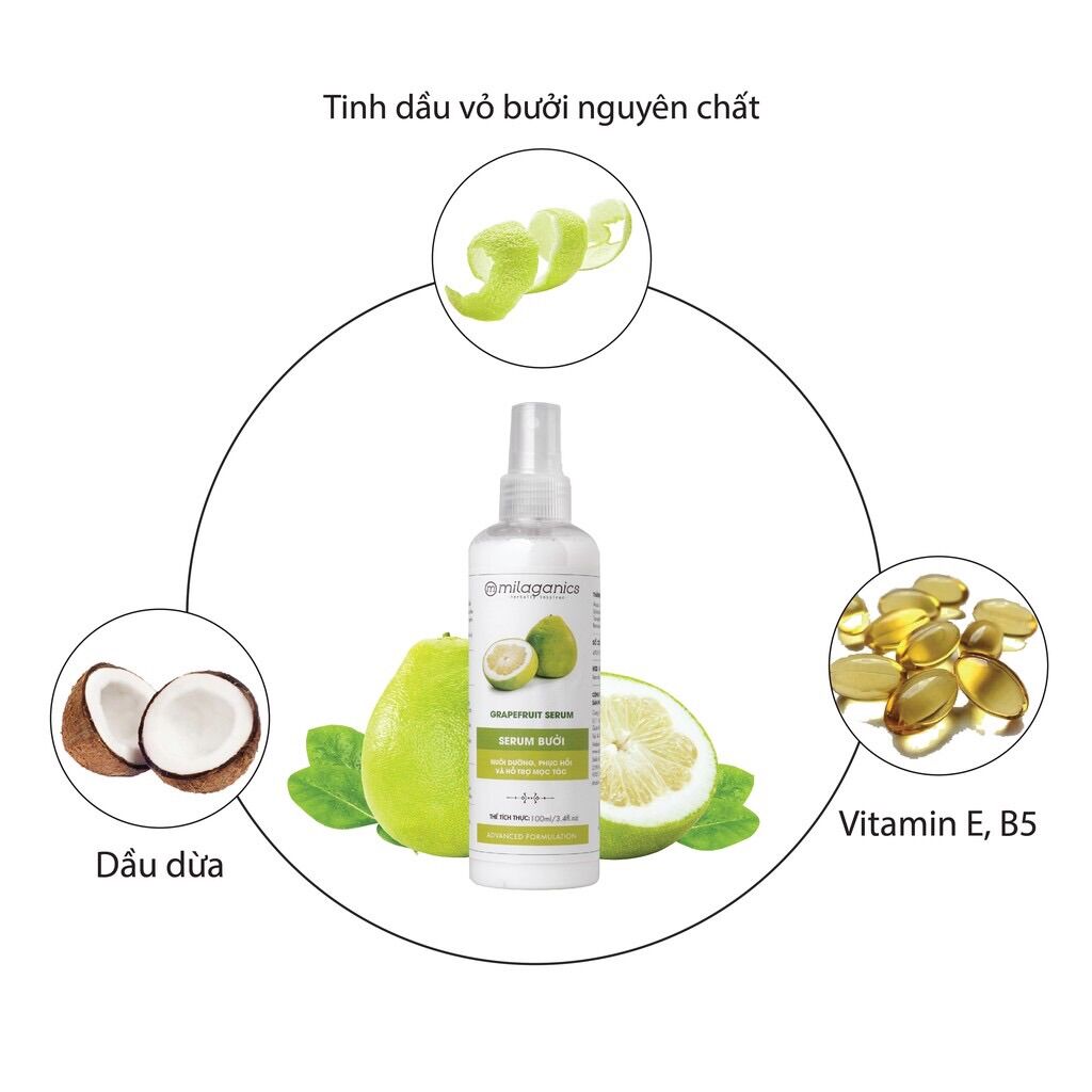 [Mua 1 tặng 1] Serum chăm sóc tóc Bưởi Milaganics 250ml