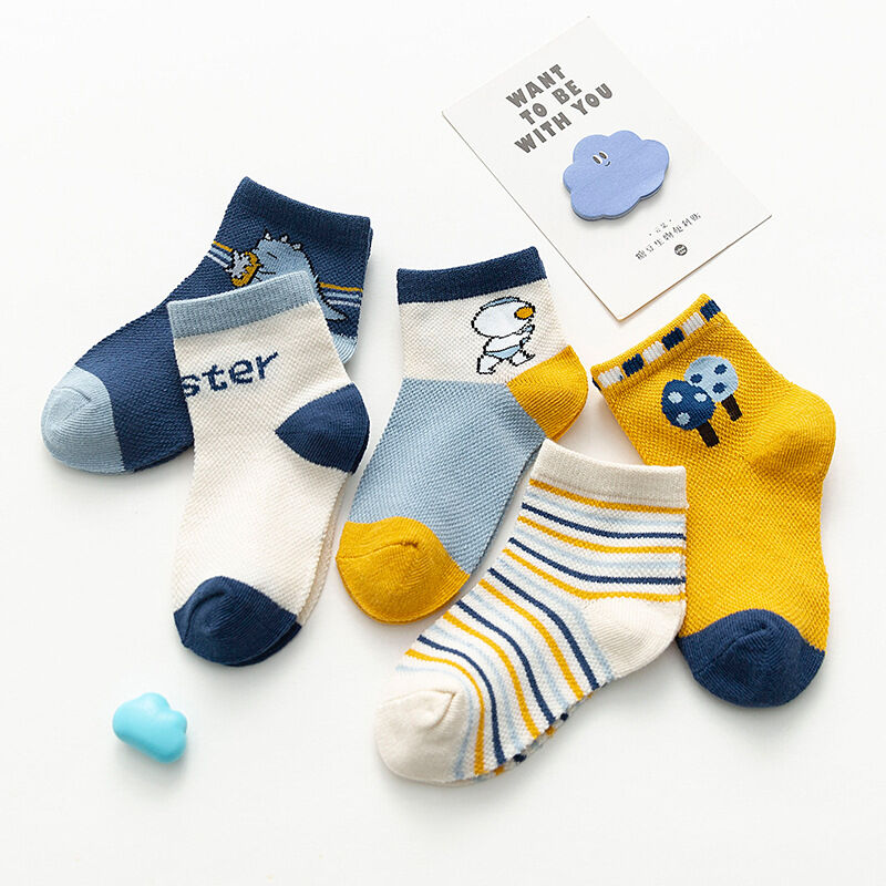 Tất Trẻ Em Tất Thuyền Trẻ Em Lớn Nhỡ Bé Trai Bé Gái Thoáng Khí Mắt Lưới Cotton Mẫu Mỏng Mùa Hè Tất Ngắn Em Bé Mùa Hè