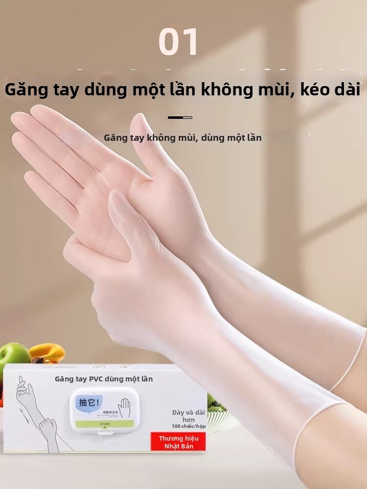 Găng Tay PVC Chất Lượng Thực Phẩm Dùng Cho Nấu Ăn Và Công Việc Nhà