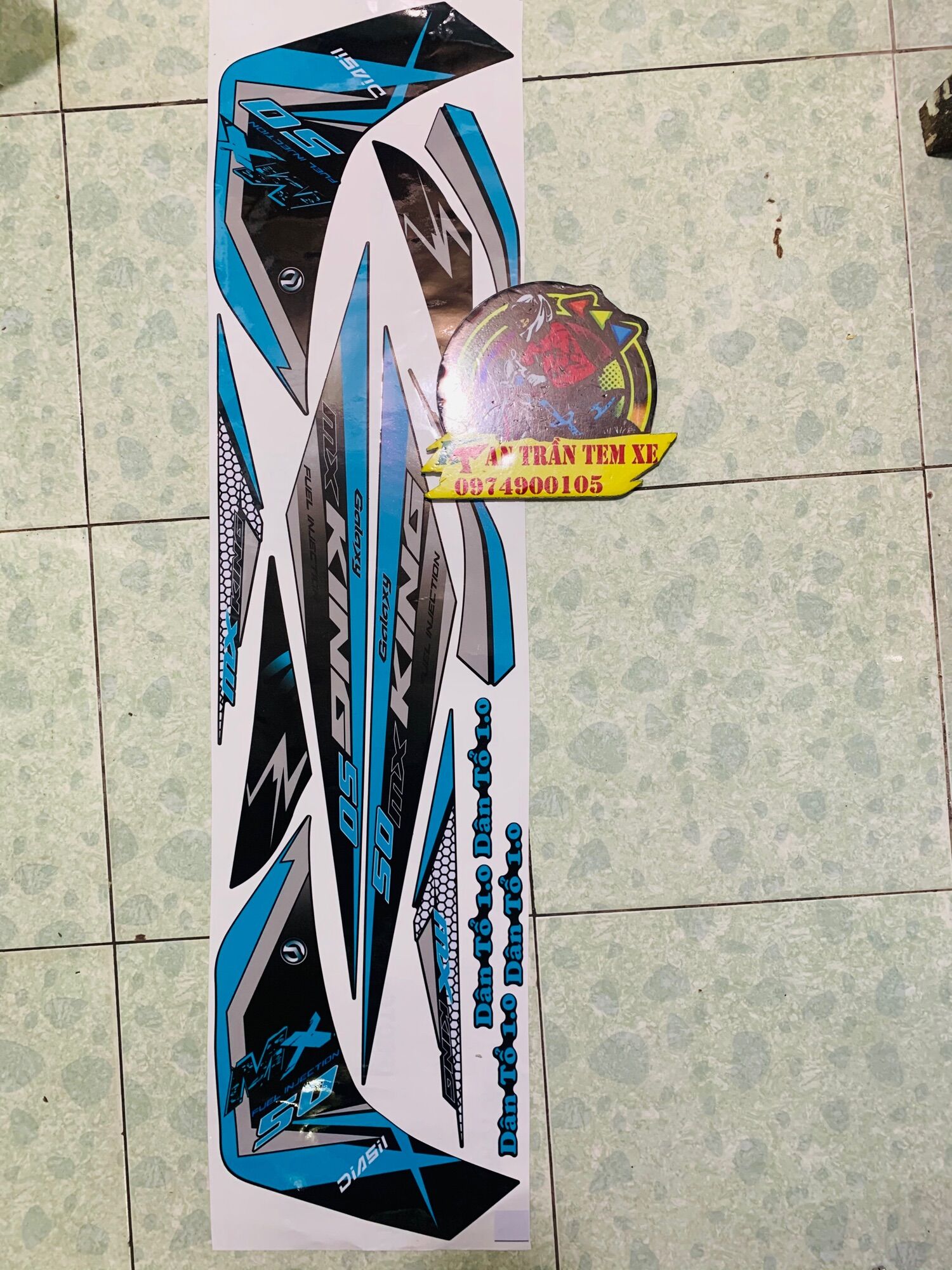 Tem rời sym galaxy in decal 3 lớp bóng hoặc nhám cao cấp không bay màu
