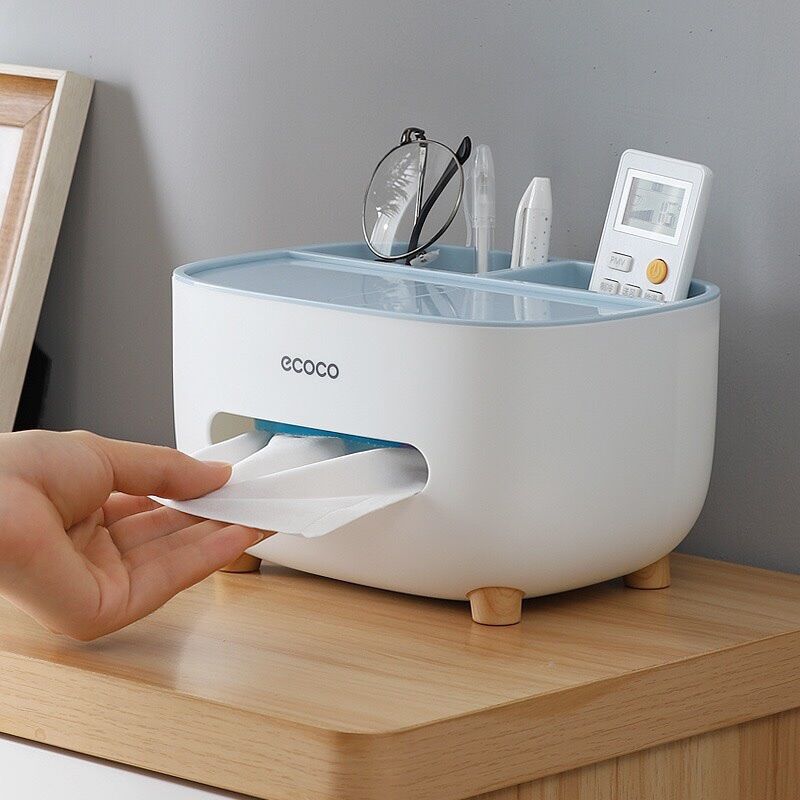 Hộp đựng khăn giấy để bàn đa năng Ecoco