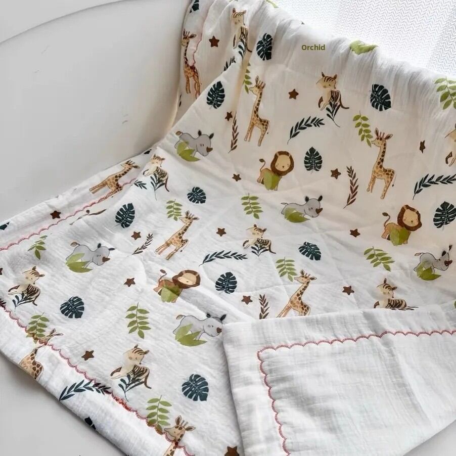 Chăn Bông Cotton Nguyên Chất Cho Bé Dùng Cho Phòng Điều Hòa Mùa Hè Chăn Sơ Sinh Có Thể Giặt Được 0-3 Tuổi Chăn Bông Cho Bé 0-3 Tuổi