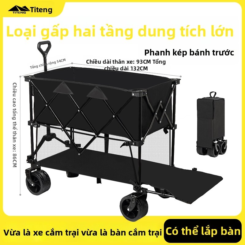 Folding Large Capacity Lay-flat Camping Cart