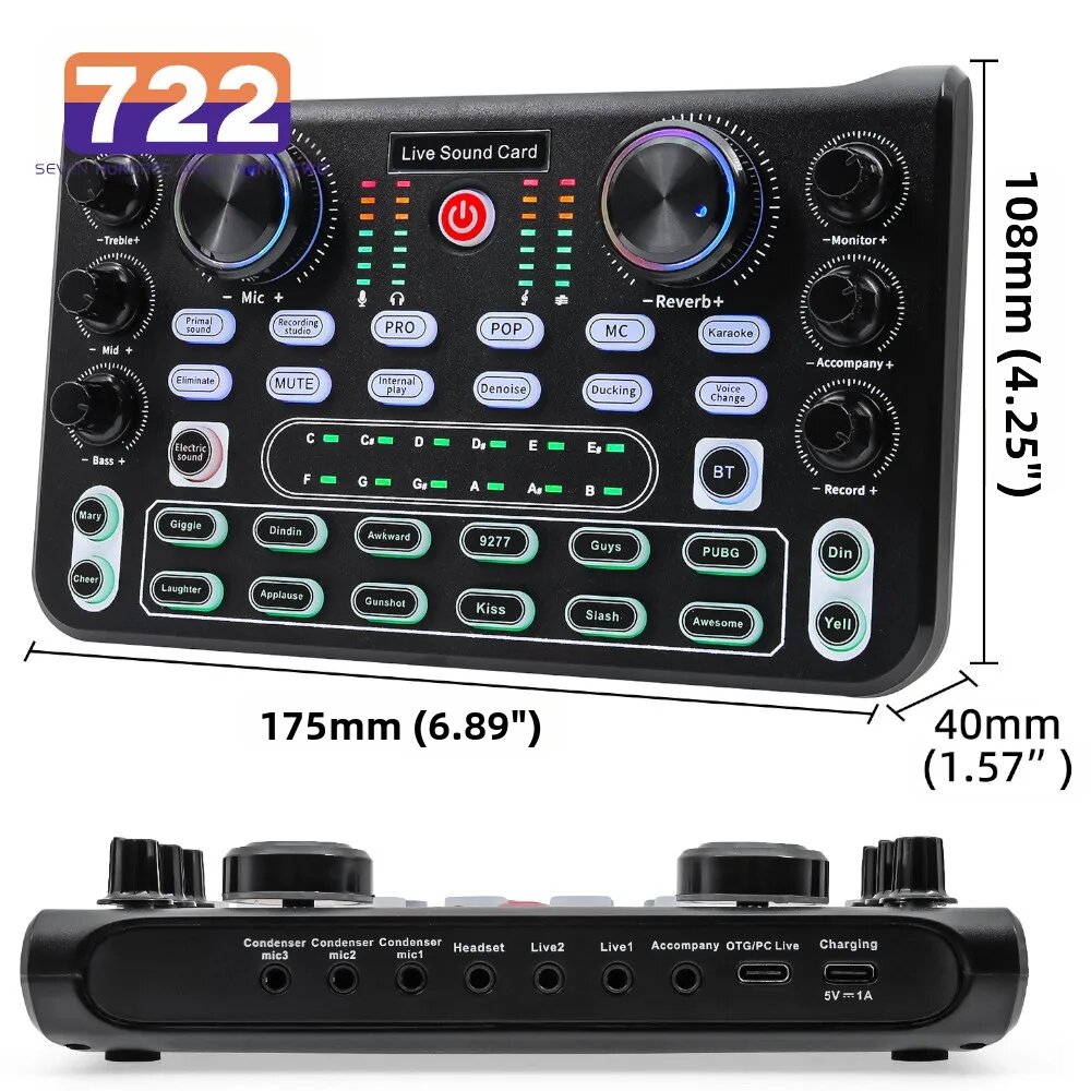 Card Âm Thanh Chuyên Nghiệp HD X60 Phiên Bản Tiếng Anh, Bộ Trộn Âm Thanh Dành Cho Karaoke, KTV, Hát Live, Phát Sóng, Điều Khiển DJ Với Chất Lượng Âm Thanh HD