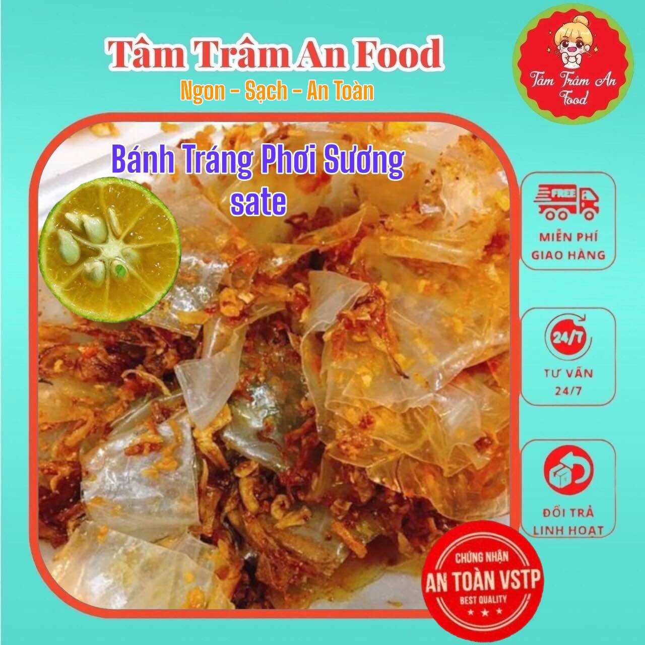 5 bịch bánh tráng phơi sương sate tắc túi zíp 150gam