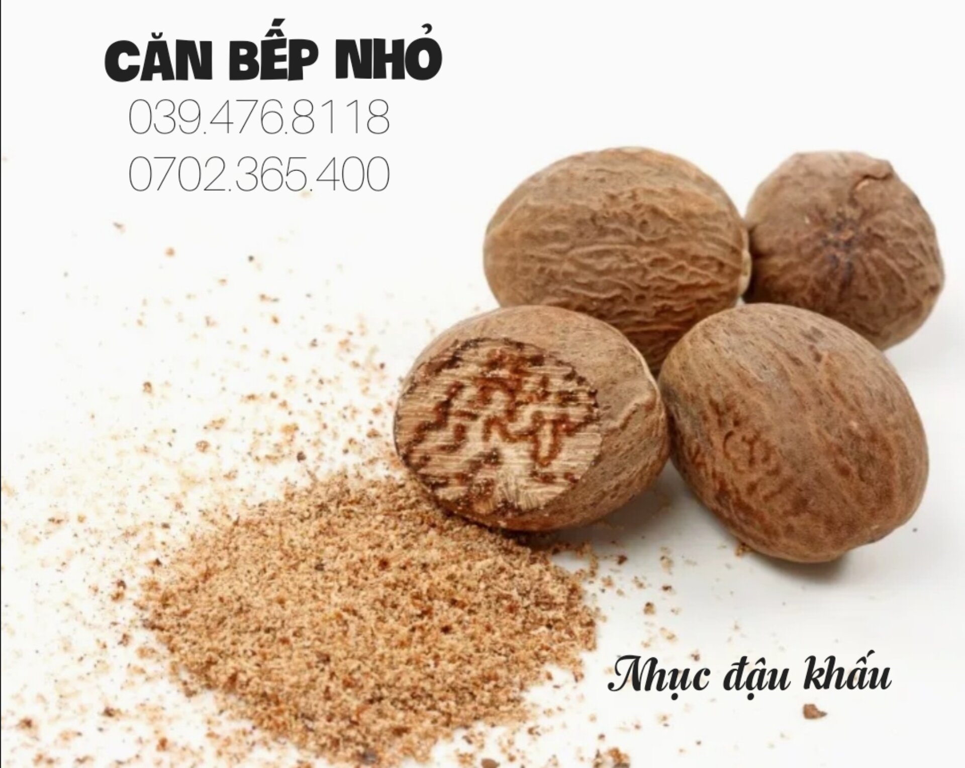 Nutmeg - nhục đậu khấu nguyên quả làm gia vị - gói 20g
