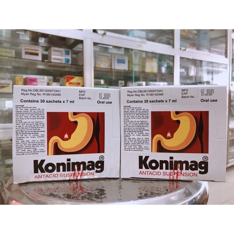Konimag gel hộp/30gói/7ml - hỗ trợ dạ dày.