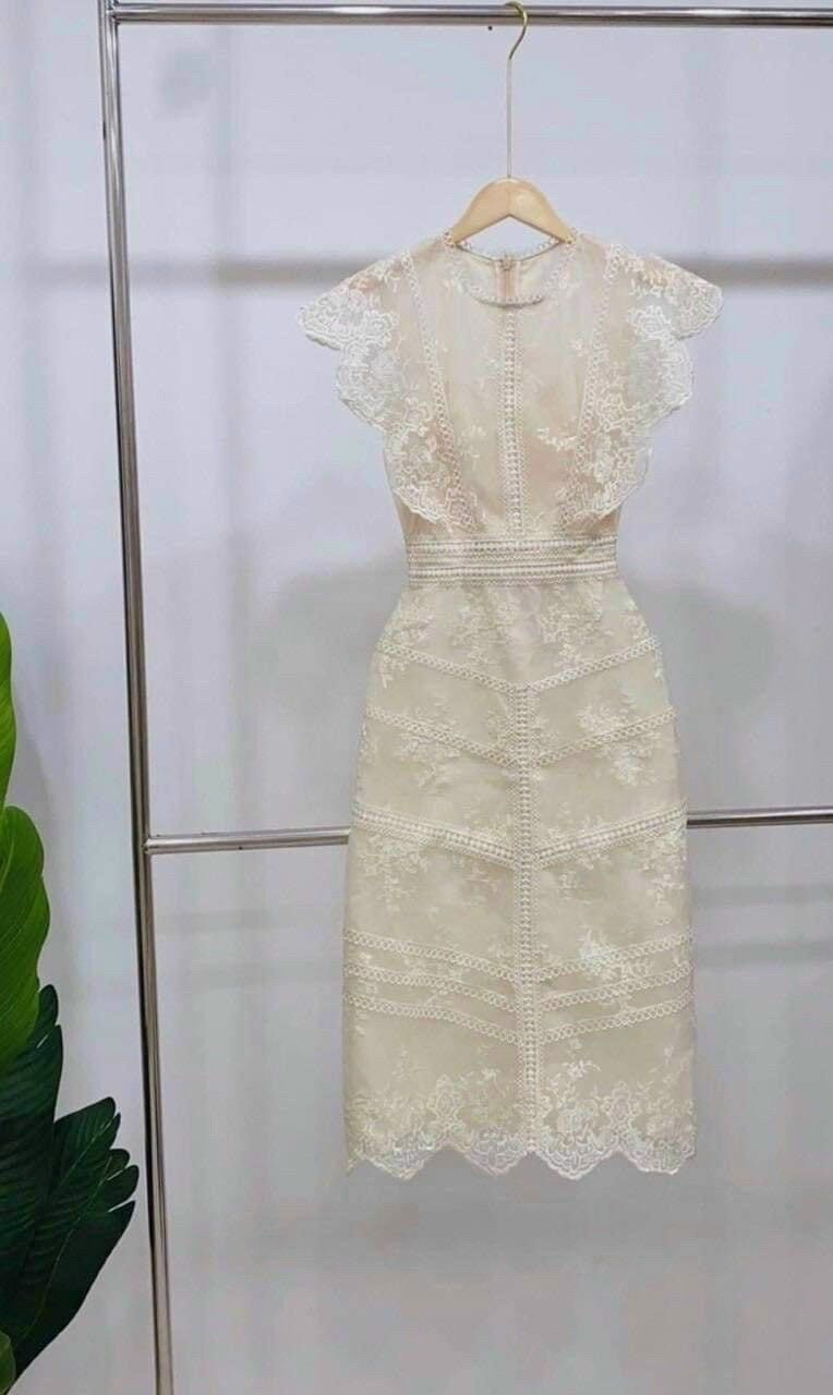 Váy ren body tay cánh tiên hàng thiết kế cao cấp