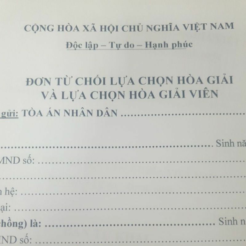 Combo Đơn ly hôn đơn phương (Thiếu giấy tờ Cmnd, Hộ khẩu bị đơn)