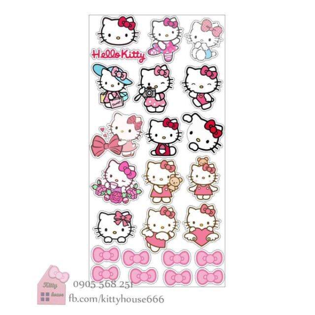 🌸DECAL STICKER HELLO KITTY [ĐÃ BẾ MÁY SẴN]