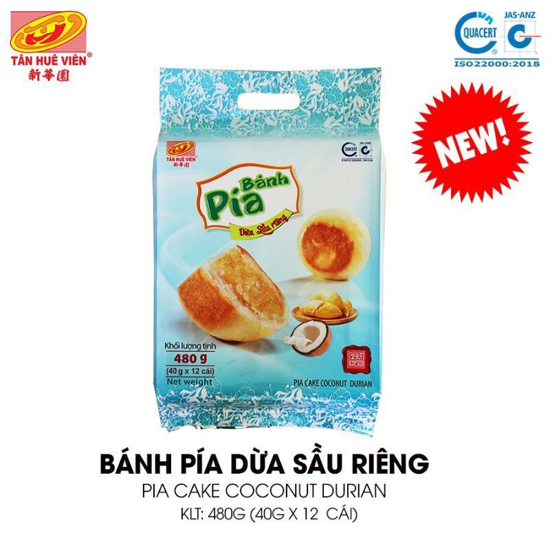 Bánh pía dừa sầu riêng 480g 12 bánh