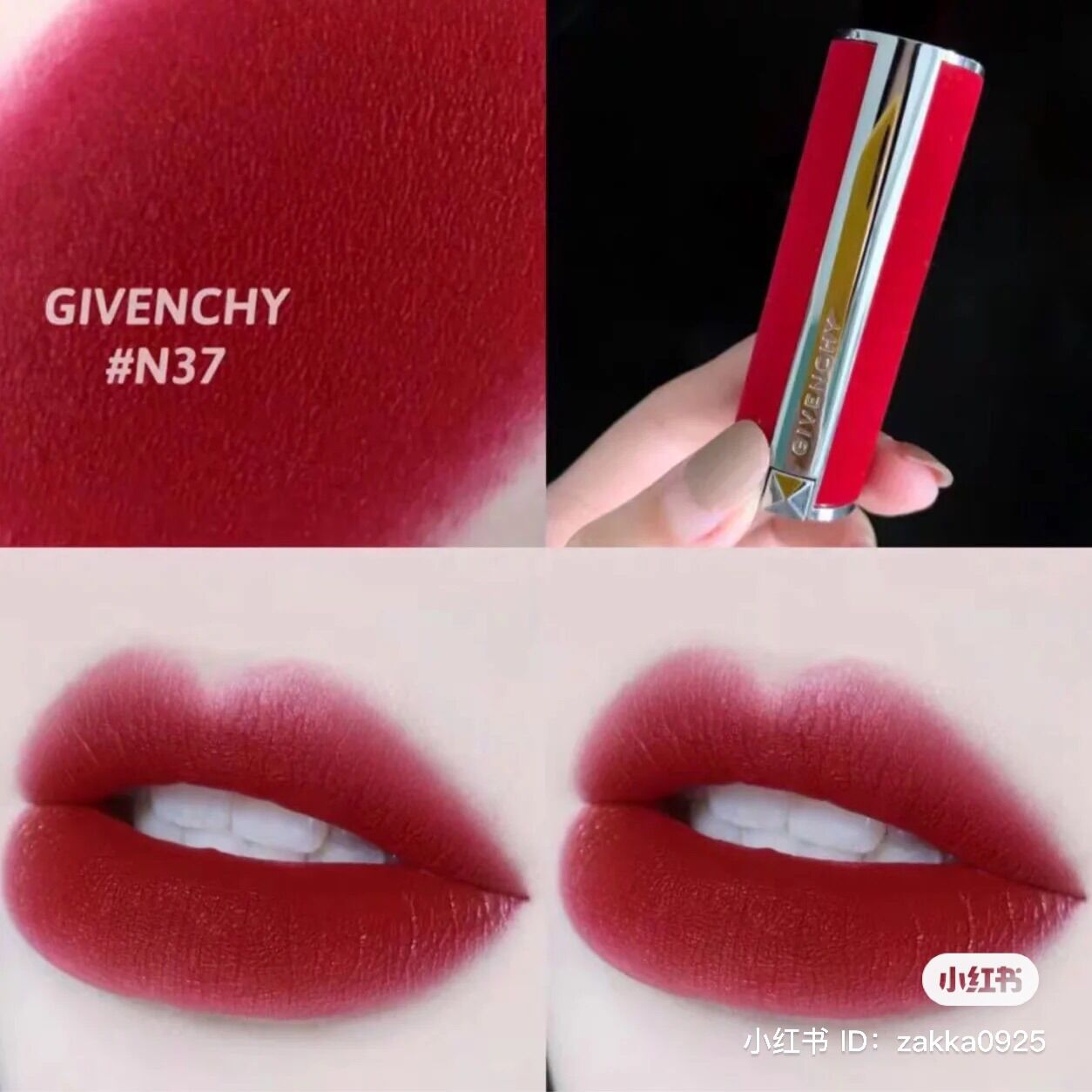 Son Givenchy 37 Rogue Graine limited vỏ nhung đỏ