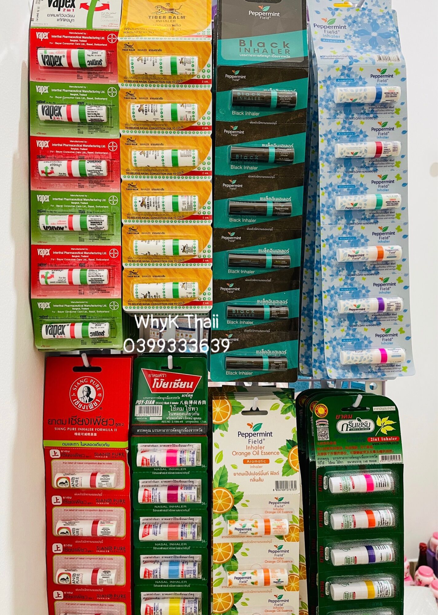 Set 6 ống hít thông mũi thông viêm xoang bạc hà thảo dược Thái Lan