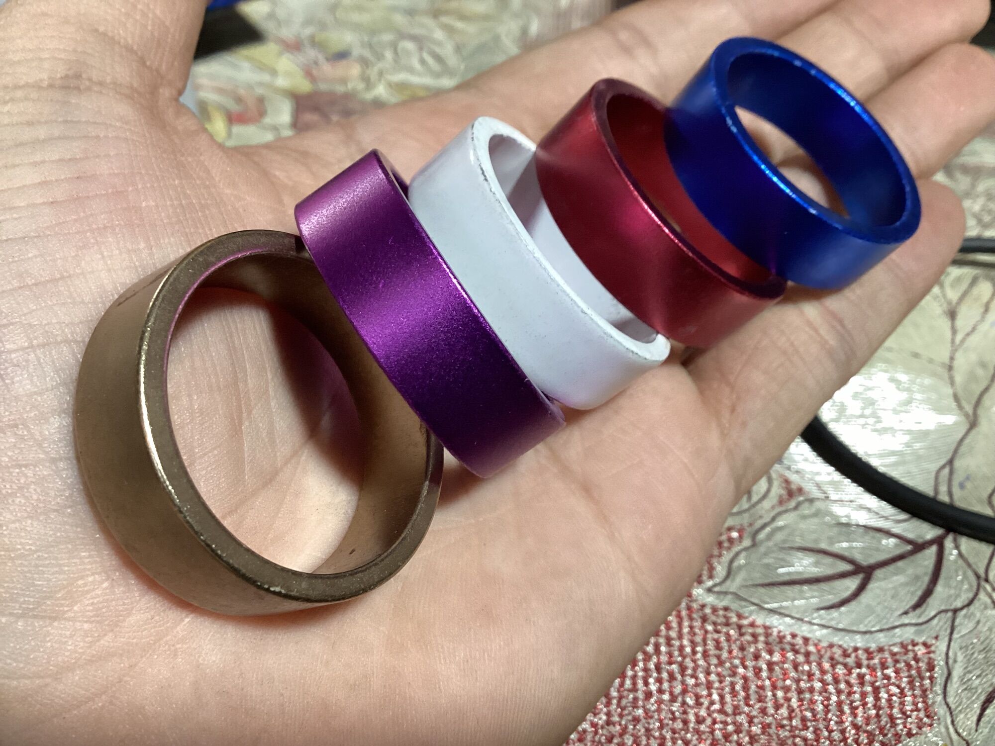 Vòng chêm cổ xe đạp 1cm loại dày đủ màu sắc vòng chêm cổ nâng chiều cao tay lái xe đạp vòng chêm cổ cao 1cm