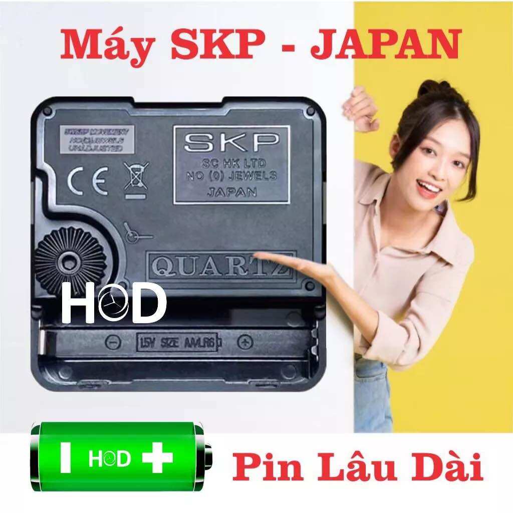 Máy đồng hồ treo tường Nhật sịn kim dạ quang bảo hành 2 năm