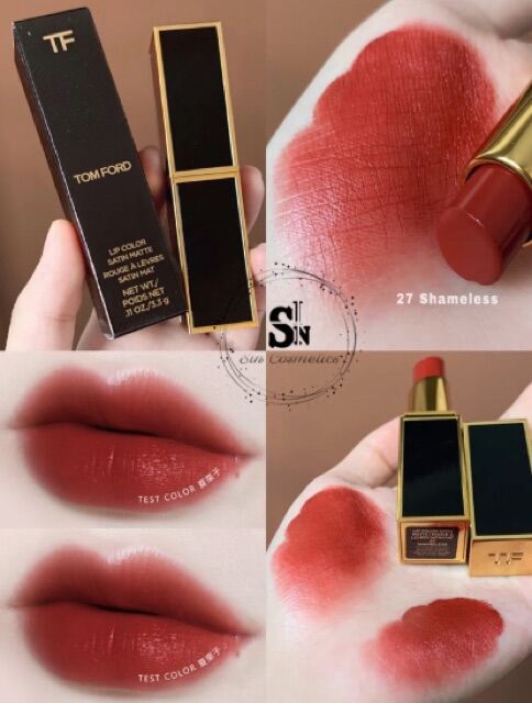 Son Tom Ford Lip Color Màu 27 Shameless Đỏ Gạch 