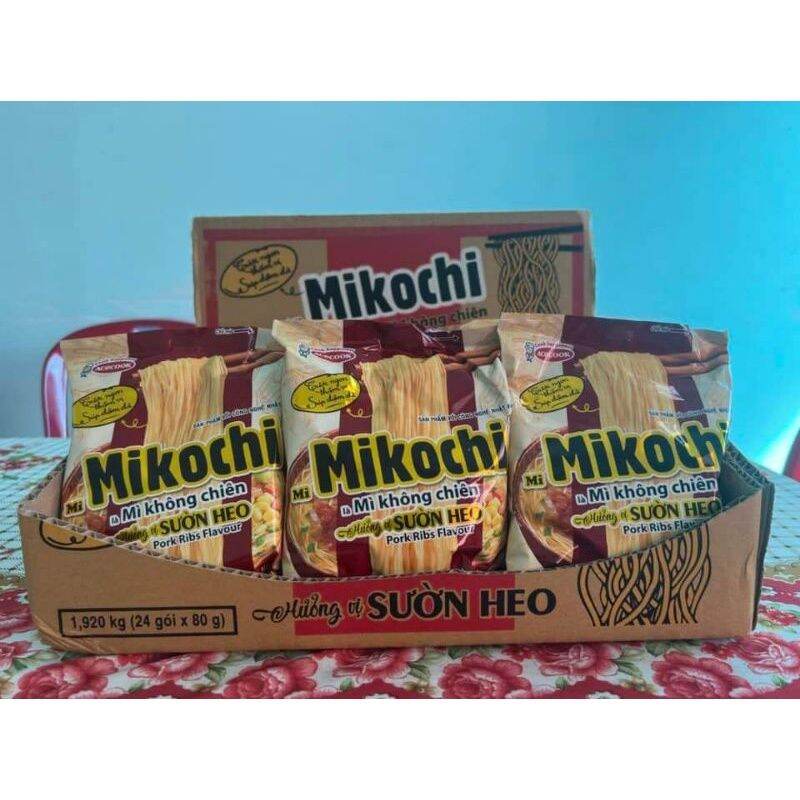 Mì không chiên Mikochi Acecook (sợi mì tươi) thùng 24 gói 80gr