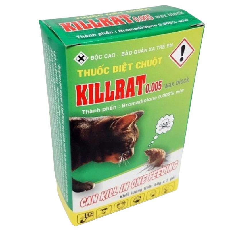 Thuốc Diệt Chuột KILLRAT 0,005% (Hộp 2 Gói)