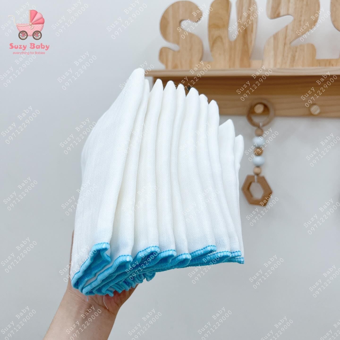 Khăn Sữa Xuất Nhật, Khăn Sữa 10 điểm+ MIPBI Set 10 Khăn Xô Trắng