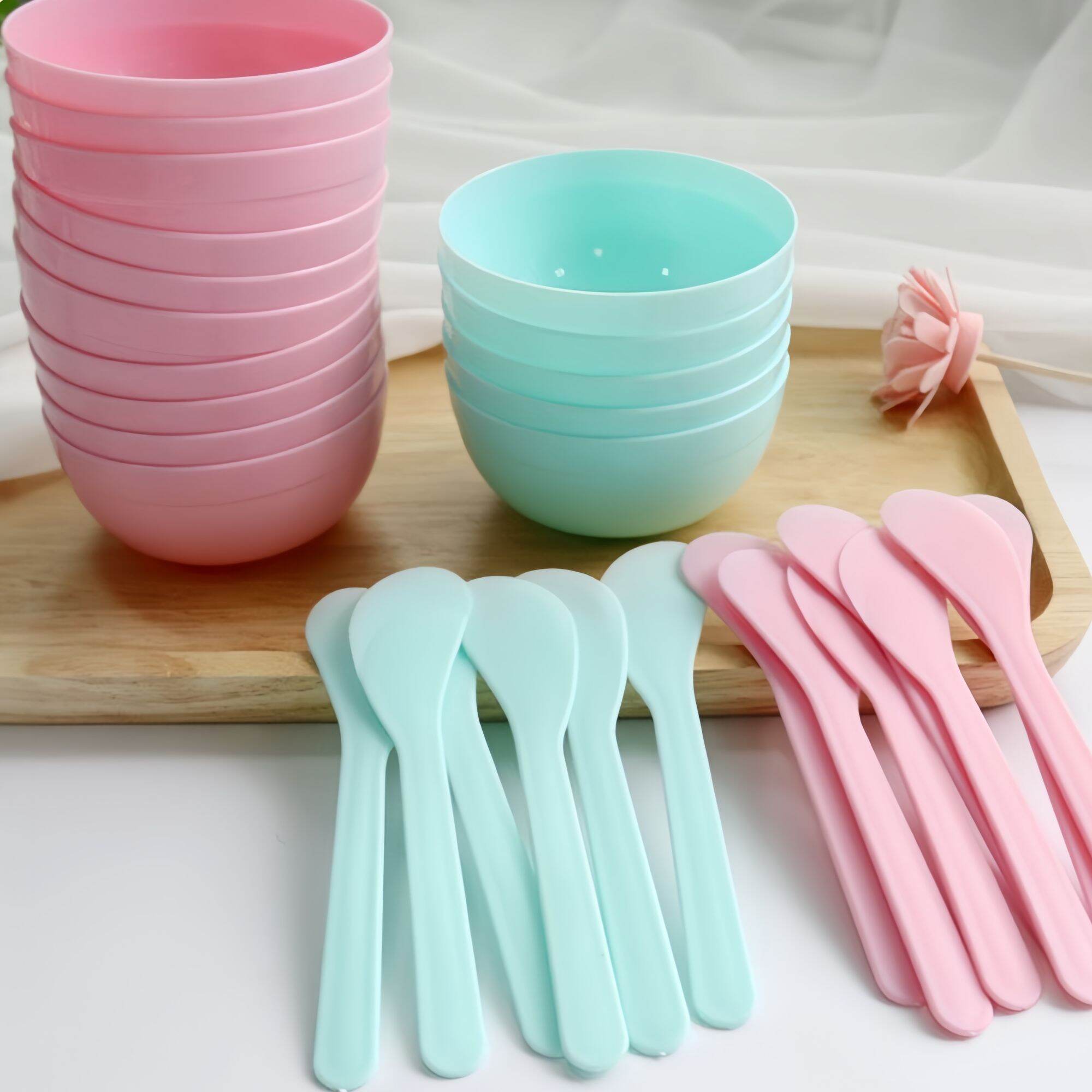 Chén nhựa và bát gáo dừa pha mặt nạ, bát trộn mask dụng cụ làm đẹp đắp mặt