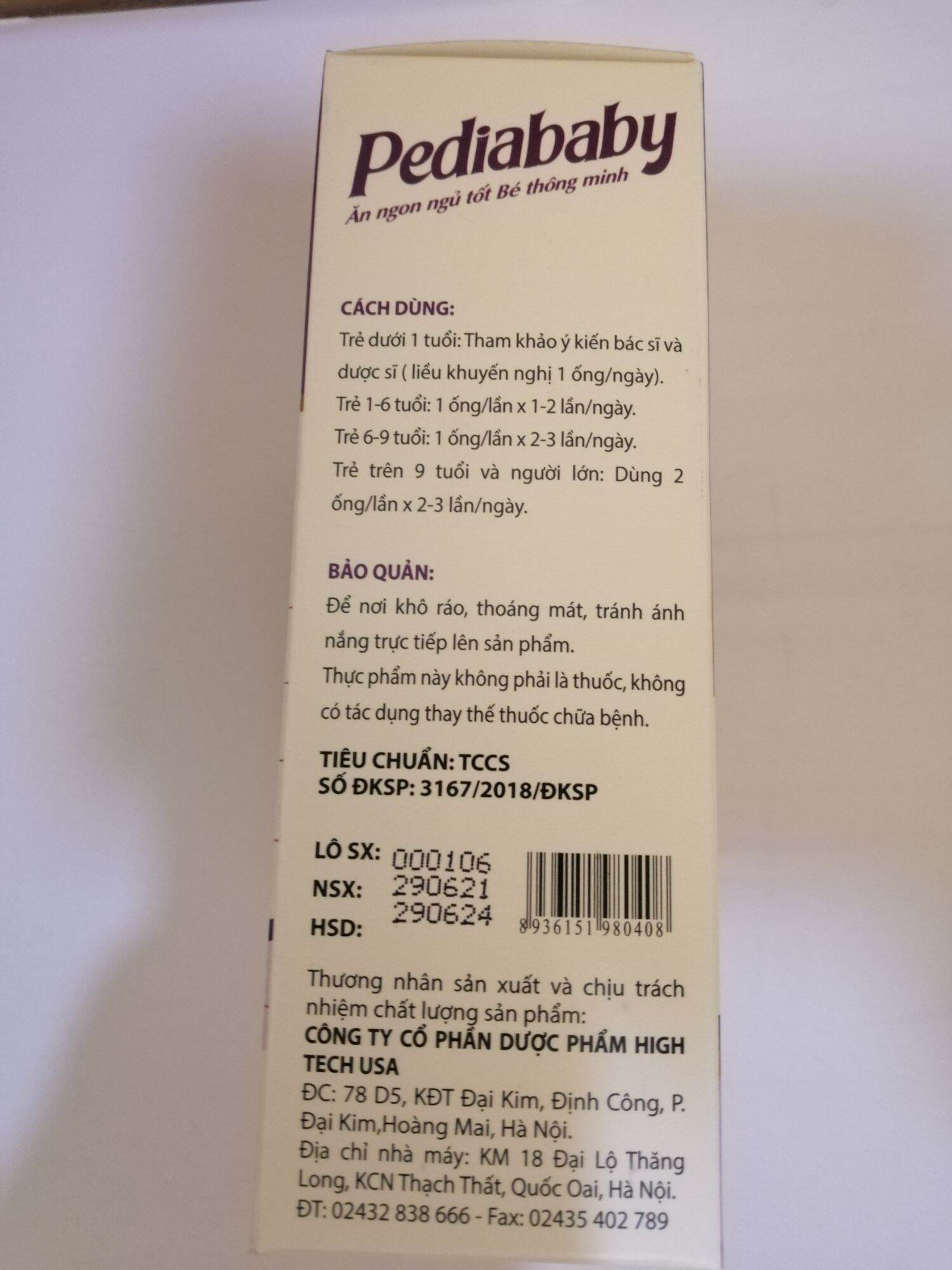 Pediababy bổ sung canxi cho cơ thể