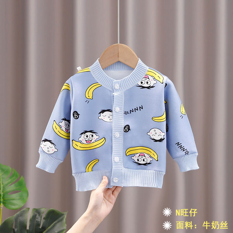 Áo Cardigan Trẻ Em Áo Trẻ Em Nam Nữ Mùa Xuân Thu Đông Quần Áo Dệt Kim Lót Lông Áo Mặc Trong Trẻ Sơ Sinh Áo Khoác Áo Lót Giữ Ấm