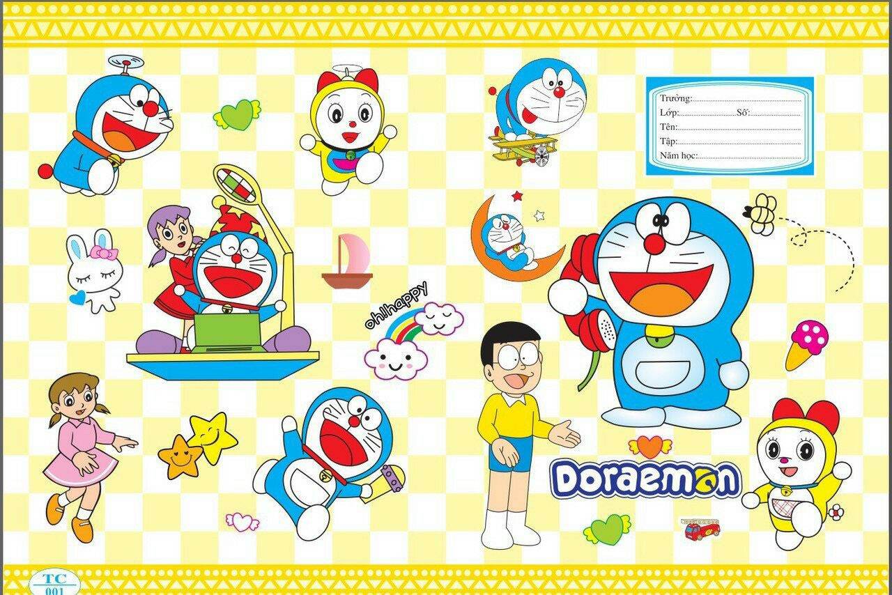 [MUA 2 GIẢM 5%][HCM]3 xấp (30 tờ) bao tập giấy lụa mẫu panda/doraemon