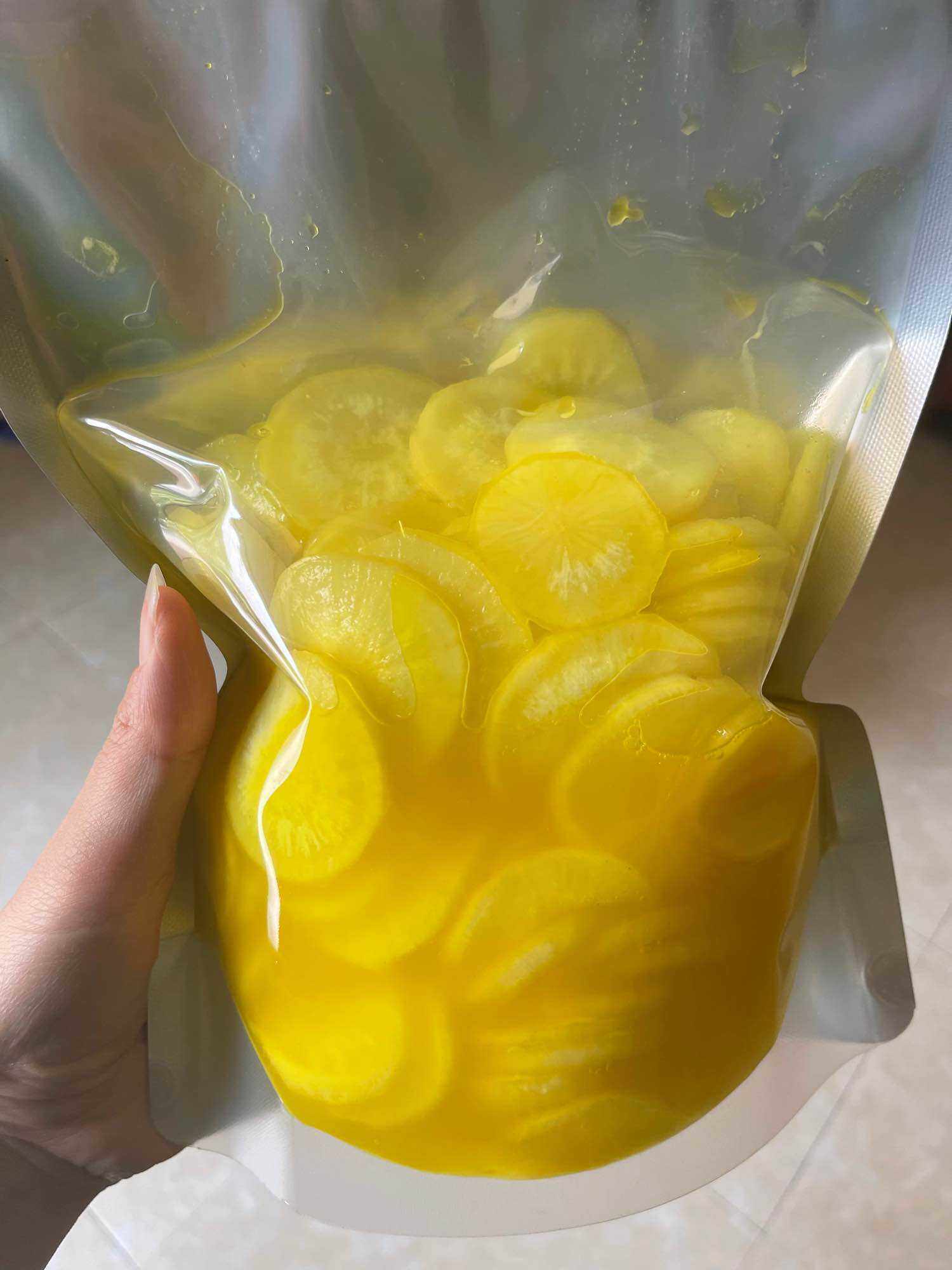 Kim chi củ cải vàng hàn quốc, kim chi nhà làm