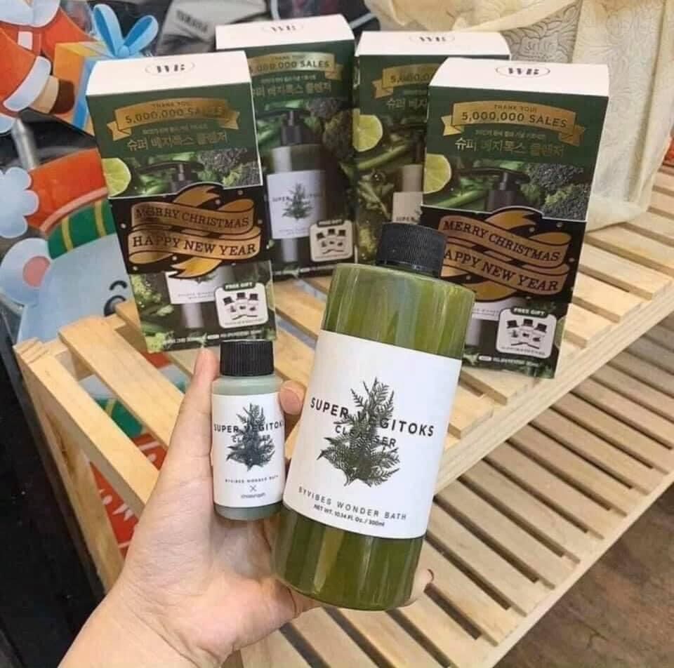 Sữa rửa mặt thải độc rau củ Super Vegitoks Cleanser_Wonder bath mẫu mới, sản phẩm tốt, đảm bảo chất lượng mặt hàng cao, cam kết hàng nhận được giống với mô tả