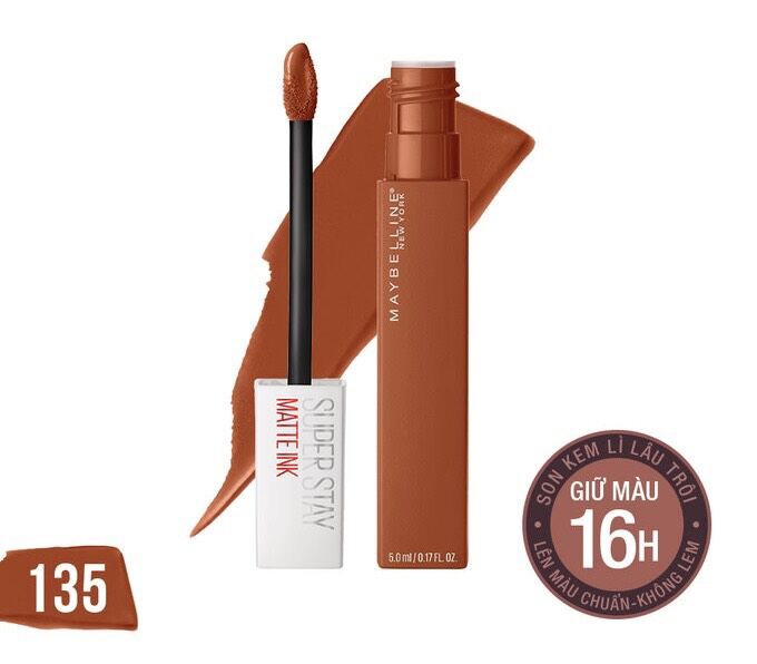 Son kem siêu lì Maybelline Super stay Matte ink -135 Đỏ đất