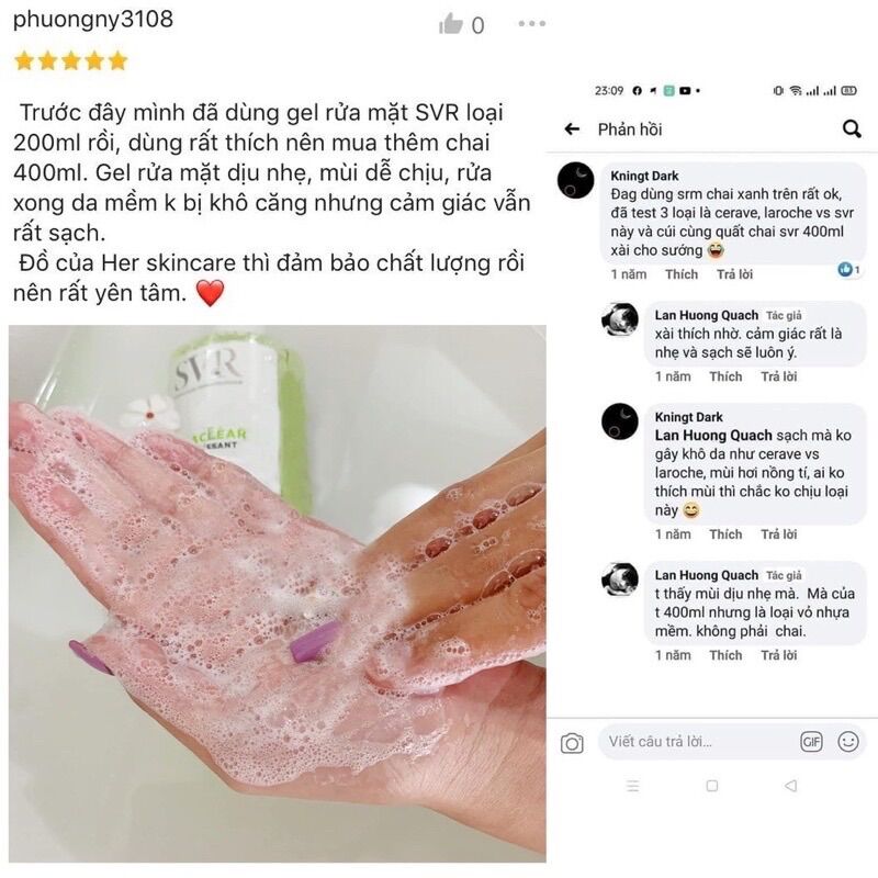 Sữa rửa mặt SVR 400ml