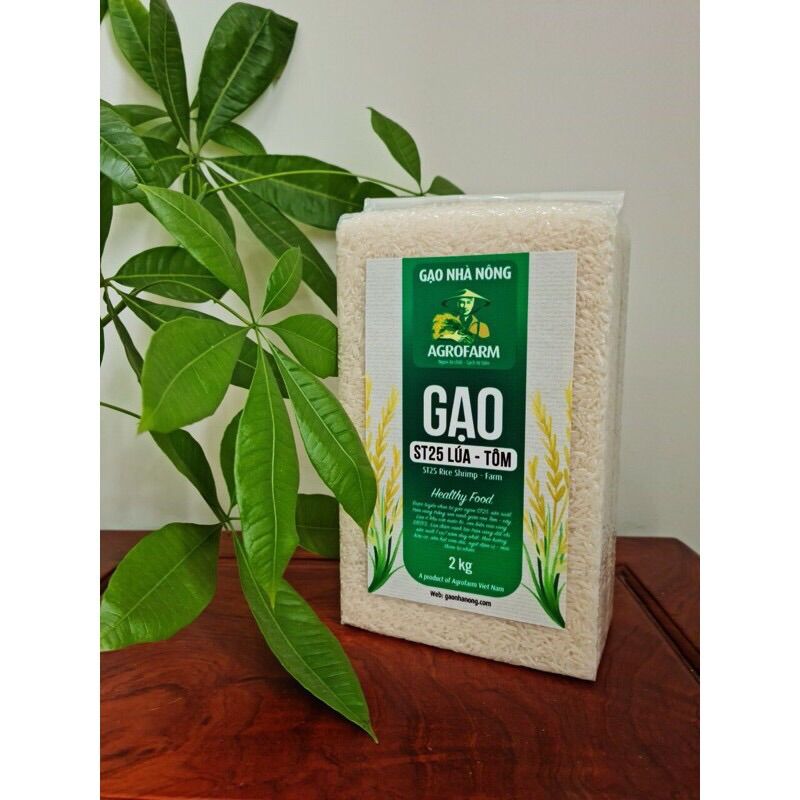 Gạo nhà nông st25 lúa - tôm túi 2kg