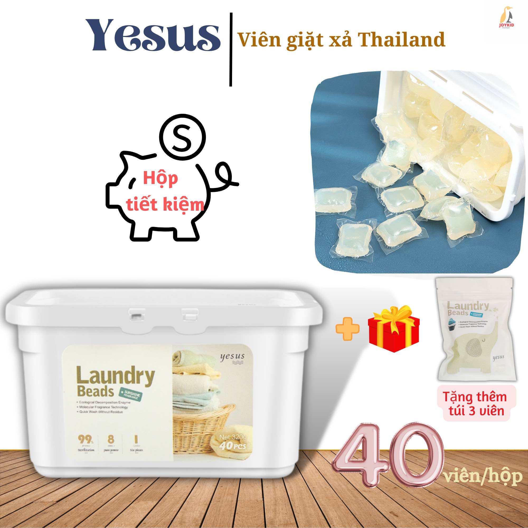 Viên giặt xả quần áo Yesus Laundry Beads Thái Lan sạch khuẩn, lưu hương