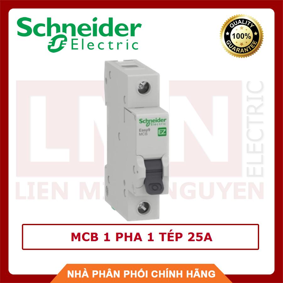 Schneider aptomat mcb 1 pha 1 tép 25a ez9f34125