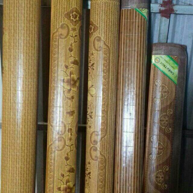 (sỉ= lẻ) chiếu trúc lụa vân gỗ hàng đẹp  kích thước 1m5/1m9