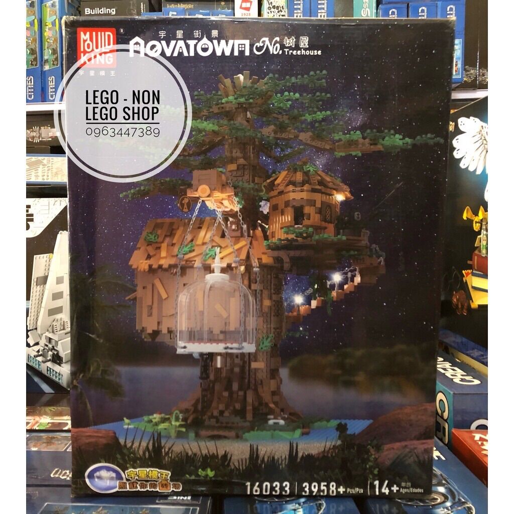 Mould King 16033 ( Xếp Hình Ngôi Nhà Trên Cao Tree House Bản Có Đèn 3958 Mảnh )