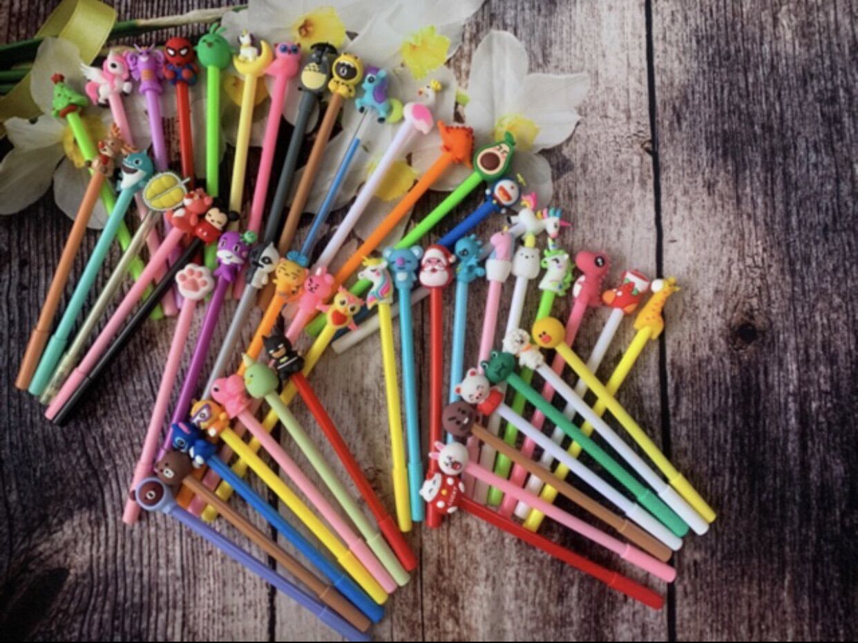 50 cây bút đầu thú mực tím, xanh, đen (mix nhiều mẫu)