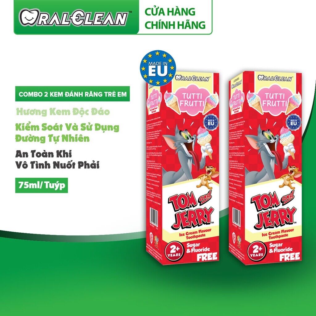 Kem đánh răng trẻ em Oral clean Tom&Jerry 75ml