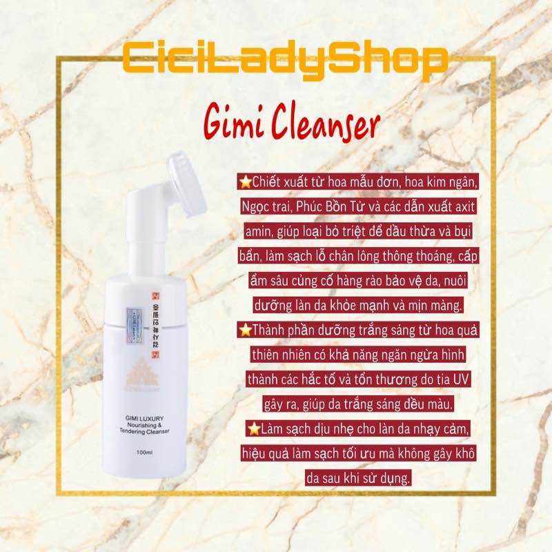 Sữa rửa mặt Gimi Luxury chính hãng 100ml đầu cọ silicon | Sữa rửa mặt tạo bọt |