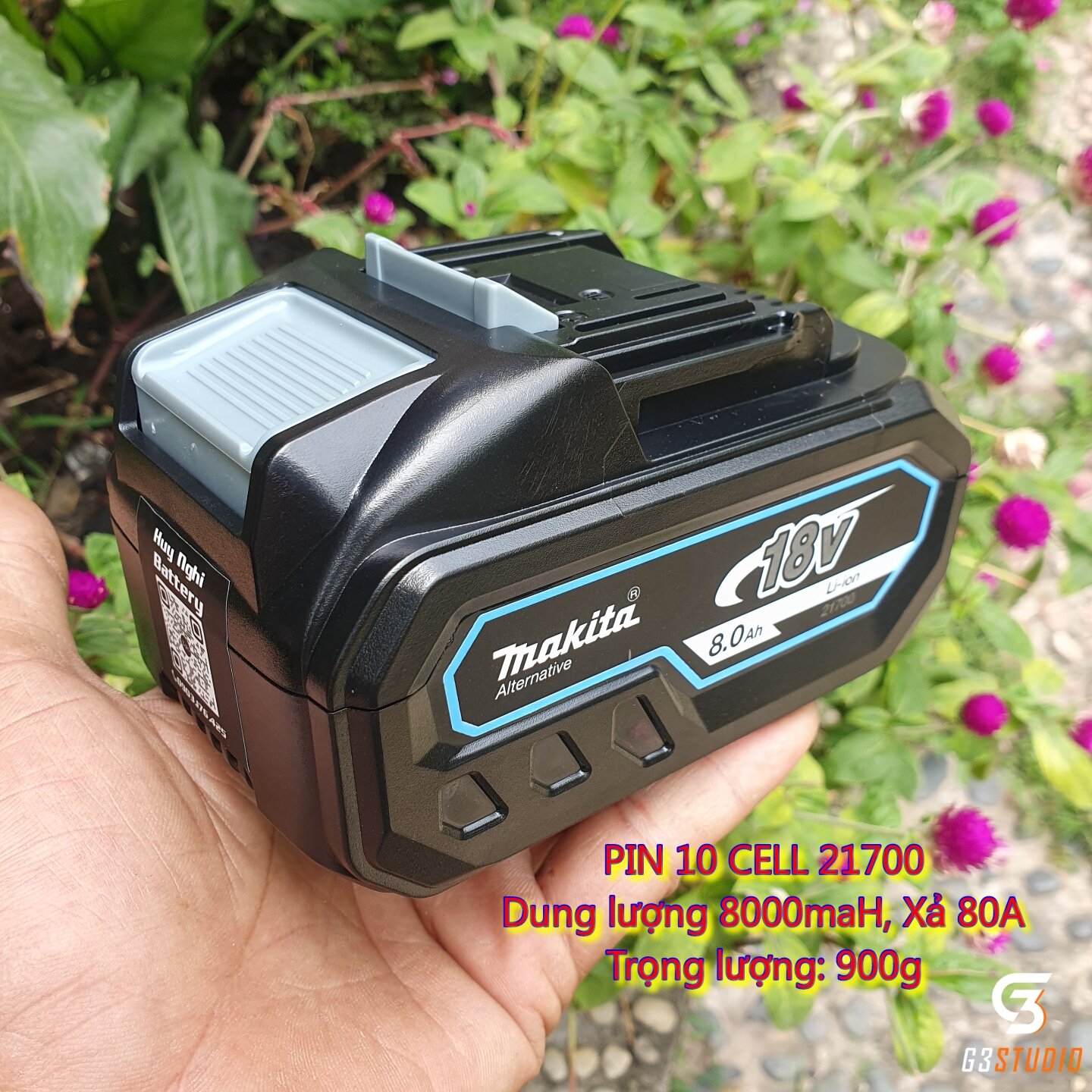 Pin Đóng (21700 Samsung 40T) Makita 18-21vol - Nhận Sạc Adapter