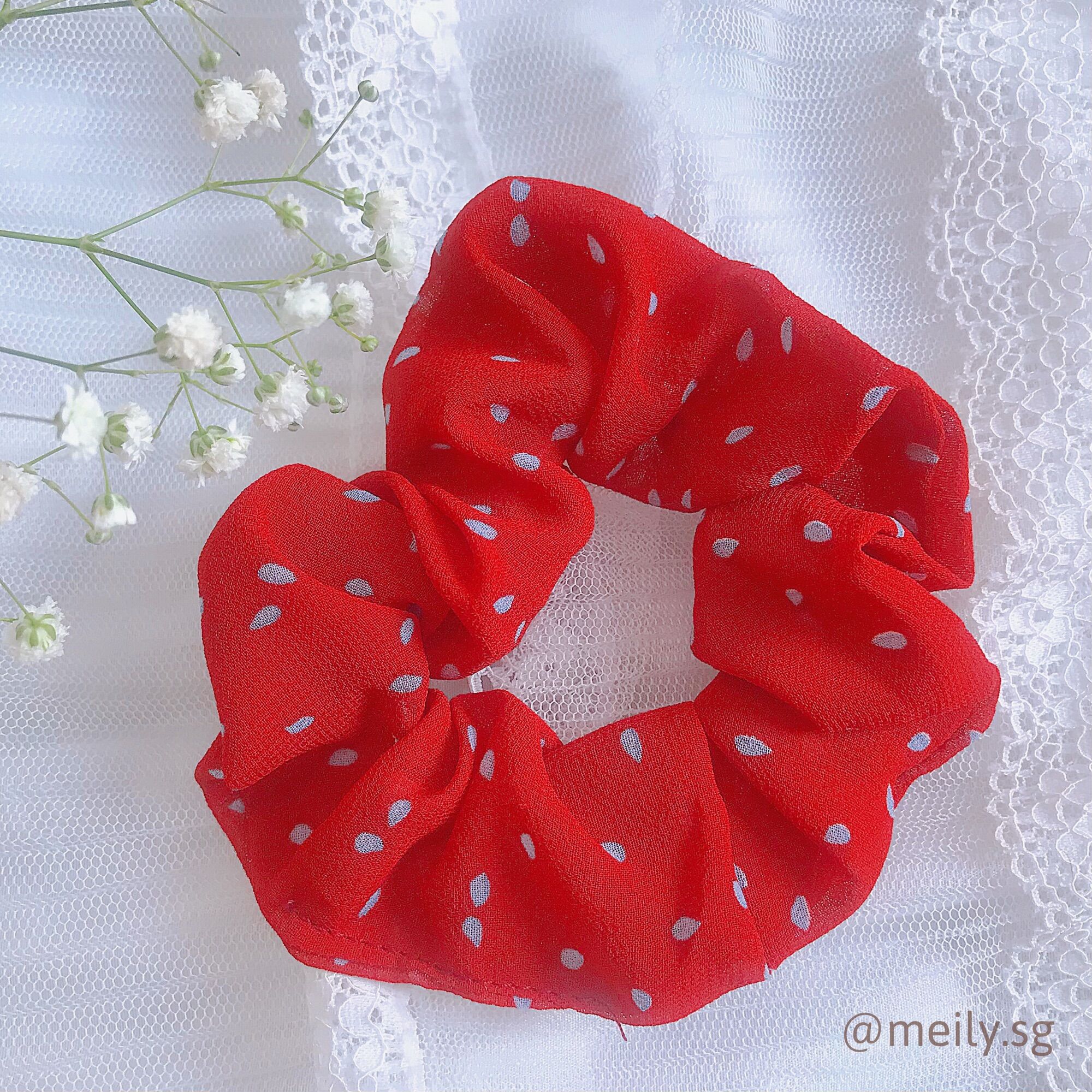 Cột tóc Scrunchies chấm bi tiểu thư Meily Store