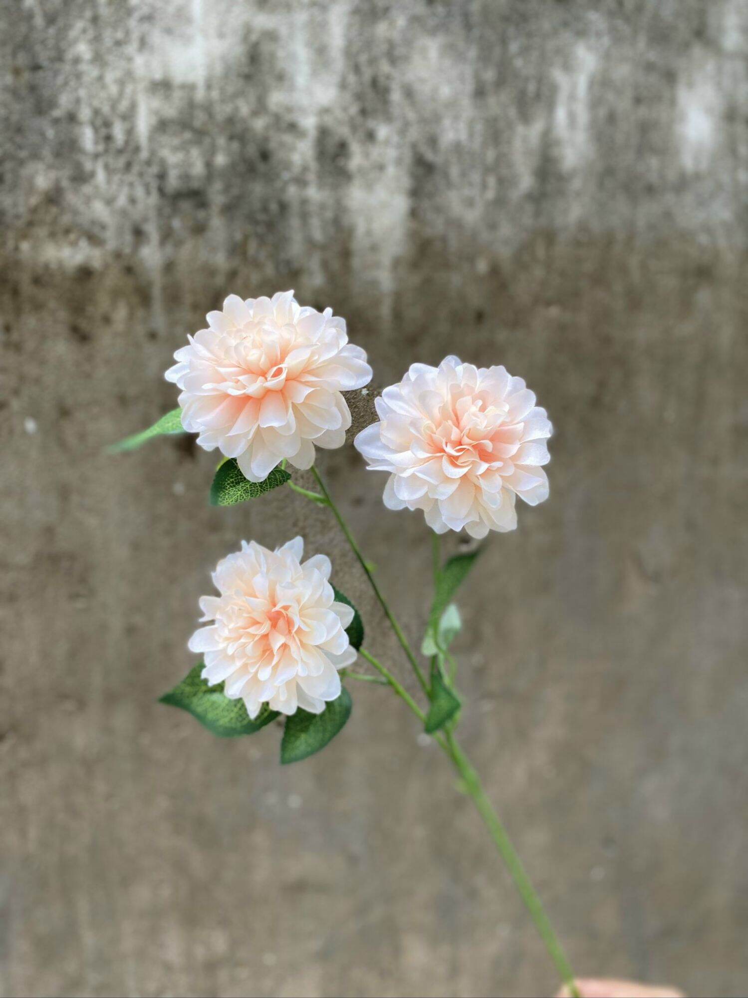 Cành Thược Dược 3 bông hoa giả Trang Trí Nhà Cửa Phòng khách, Hoa Decor cắm sự kiện,hoa cắm cổng cưới